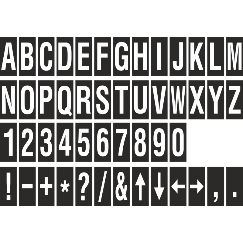 Buchstaben Aufkleber 5cm Hoch - in Schwarz - 131 Stück
