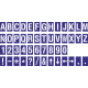 Buchstabenaufkleber, Blau - Weiß, identischer Buchstabe