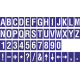 Buchstabenaufkleber, Blau - Weiß, identischer Buchstabe