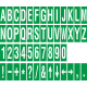Buchstabenaufkleber, Grün - Weiß, identischer Buchstabe