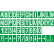 Buchstabenaufkleber, Grün - Weiß, identischer Buchstabe