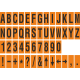 Buchstabenaufkleber, Orange - Schwarz, identischer Buchstabe