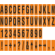 Buchstabenaufkleber, Orange - Schwarz, identischer Buchstabe
