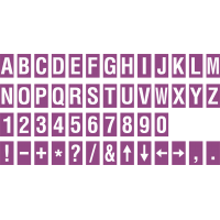 Buchstabenaufkleber, Lila - Weiß, identischer Buchstabe