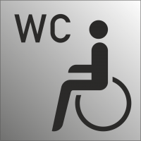 Schilder Behindertentoilette (Edelstahl Look)