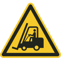 "Warnung vor Flurförderzeugen"-Fußbodenaufkleber