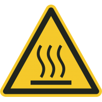 "Warnung vor heißer Oberfläche"-Fußbodenaufkleber