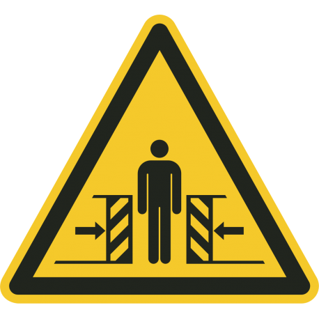 "Warnung vor Quetschgefahr"-Fußbodenaufkleber