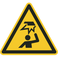 "Warnung vor Hindernissen im Kopfbereich"-Fußbodenaufkleber