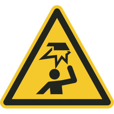"Warnung vor Hindernissen im Kopfbereich"-Fußbodenaufkleber