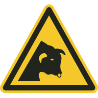 "Warnung vor dem Stier"-Fußbodenaufkleber