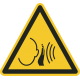 "Warnung vor unvermittelt auftretendem lauten Geräusch"-Fußbodenaufkleber
