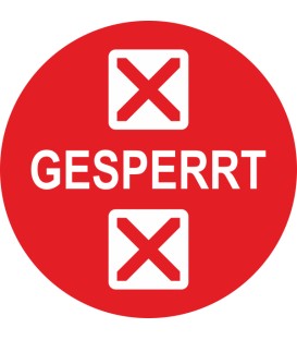 Prüfplaketten mit dem Text “Gesperrt”