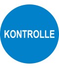 Prüfplaketten mit dem Text “Kontrolle”