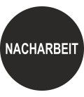 Prüfplaketten mit dem Text “Nacharbeit”
