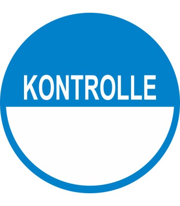 Beschreibbare Prüfplaketten mit dem Text “Kontrolle”