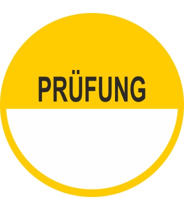 Beschreibbare Prüfplaketten mit dem Text “Prüfung”