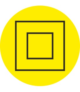 Markierungsaufkleber "Schutzisolierung Geräte der Schutzklasse 2" (gelb)