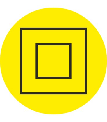 Markierungsaufkleber "Schutzisolierung Geräte der Schutzklasse 2" (gelb)