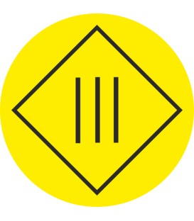 Markierungsaufkleber "Schutzisolierung Geräte der Schutzklasse 3" (gelb)