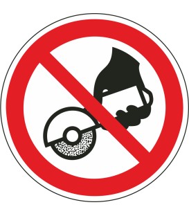 Aufkleber "Nicht zulässig für Freihand- und handgeführtes Schleifen"