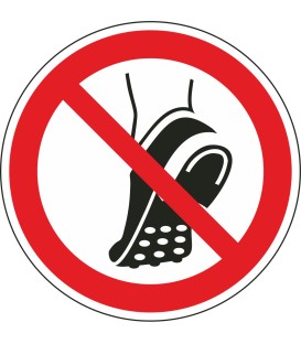 Aufkleber "Metallbeschlagenes Schuhwerk verboten"