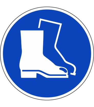Schilder "Fußschutz benutzen"