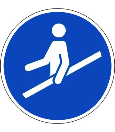 Schilder "Handlauf benutzen"