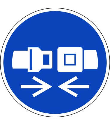 Schilder "Rückhaltesystem benutzen"