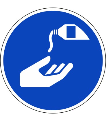 Schilder "Hautschmutzmittel benutzen"
