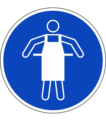 Schilder "Schutzschürze benutzen"