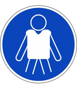 Schilder "Rettungsweste benutzen"
