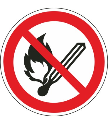 Schilder "Keine offene Flamme, offene Zündquelle und Rauchen verboten"