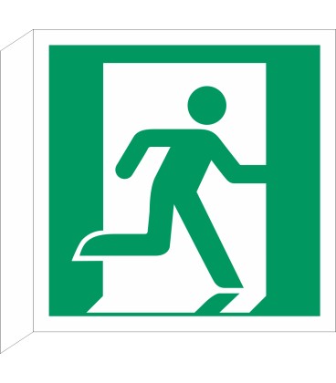 Schilder "Notausgang (rechts)" (rechtwinkliges Modell)