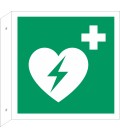 Schilder 'AED (Automatisierter Externer Defibrillator)' (rechtwinkliges Modell)