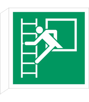 Schilder "Notausstieg Fluchtleiter" (rechtwinkliges Modell)