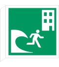 Schilder "Tsunami-Evakuierungsgebäude" (rechtwinkliges Modell)