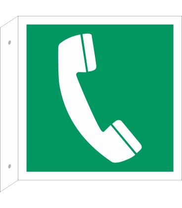 Schilder "Notruftelefon" (rechtwinkliges Modell)