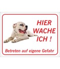 Dogo Argentino "Hier wache ich"-Schild (rot)