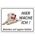 Dogo Argentino 'Hier wache ich'-Schild (schwarz)