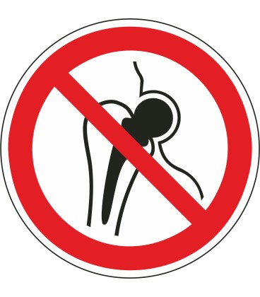 Schilder "Kein Zutritt für Personen mit Implantaten aus Metall"