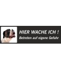 Boxer 'Hier wache ich'-Schild (schwarz, niedriges Modell)