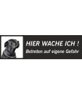 Italian Mastiff "Hier wache ich"-Schild (schwarz, niedriges Modell)