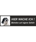 English Setter 'Hier wache ich'-Schild (schwarz, niedriges Modell)