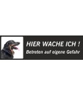 Hovawart 'Hier wache ich'-Schild (schwarz, niedriges Modell)