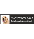 Labrador Retriever 'Hier wache ich'-Schild (schwarz, niedriges Modell)