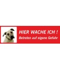 Anatolischer Hirtenhund 'Hier wache ich'-Schild (rot, niedriges Modell)