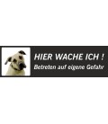 Anatolischer Hirtenhund 'Hier wache ich'-Schild (schwarz, niedriges Modell)