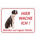 Boxer 'Hier wache ich'-Aufkleber (rot)