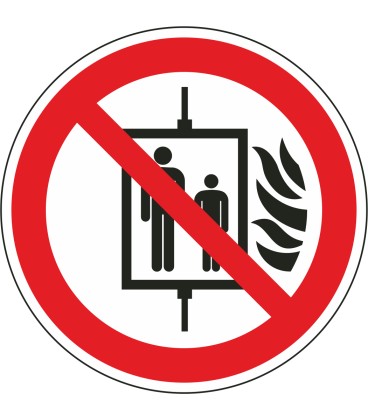 Schilder "Aufzug im Brandfall nicht benutzen"